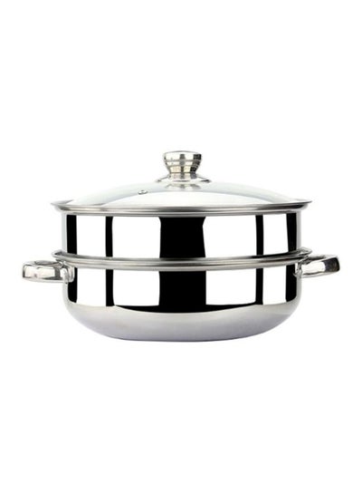 Buy Stainless Steel Steamer Silver 28x18cm in UAE