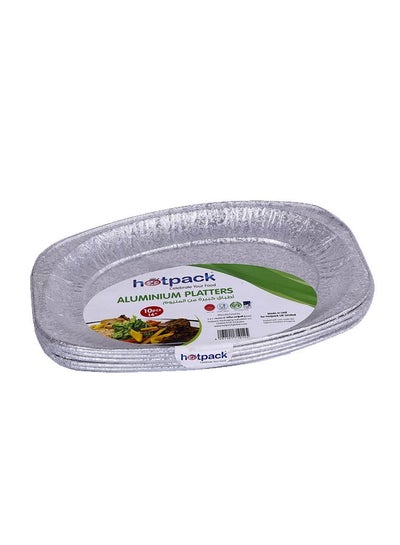 Buy 5-Piece Large Aluminium Platter 65180 Silver 17inch in Saudi Arabia