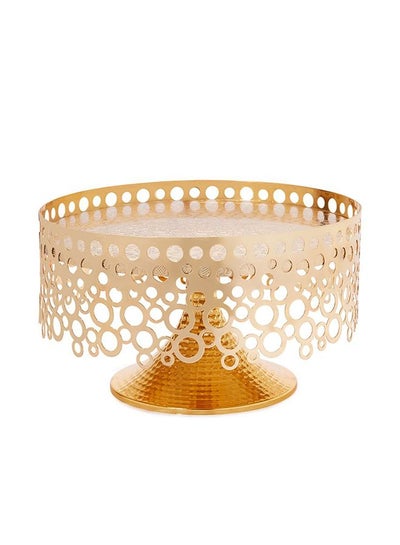 Buy Oval Shape Metal Tray Gold in UAE