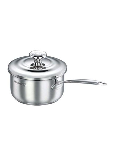 Buy Droppa Stainless Steel Sauce Pot With Lid Silver 16x8cm in UAE