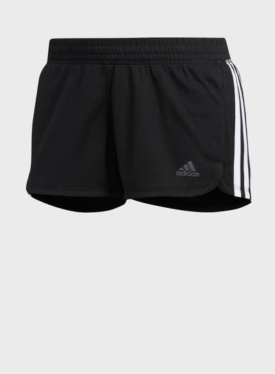 Buy Pacer 3 Stripe Knit Shorts Black/White in UAE