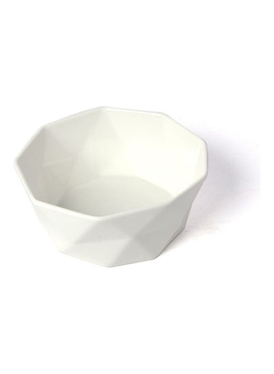 Buy Serving Round Bowl With Ribbed Edges White 19cm in Saudi Arabia