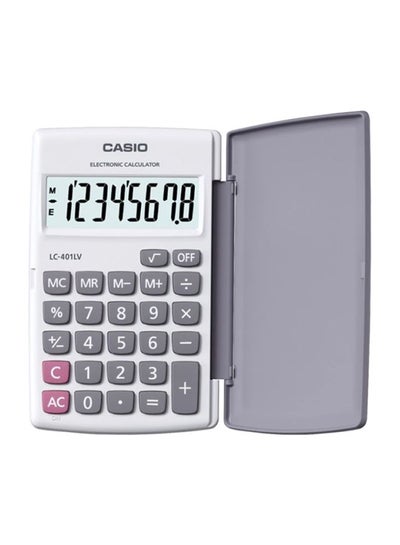 اشتري 14-Digit Mini Calculator LC-401LV-WE-W-DP White/Grey في مصر