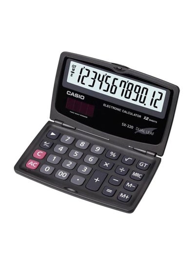 Buy Solar And Battery Operated Pocket Calculator Black/Grey in UAE