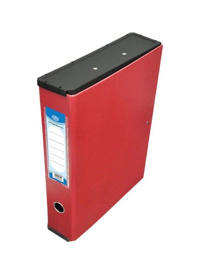 Buy Rigid Box File Folder With Plastic Sides Red/Black/Silver in UAE