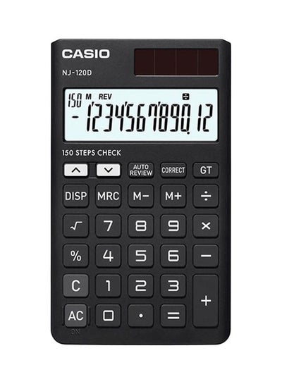Buy 12-Digit Portable Calculator NJ-120D-BK-W-DH-W Black in Egypt