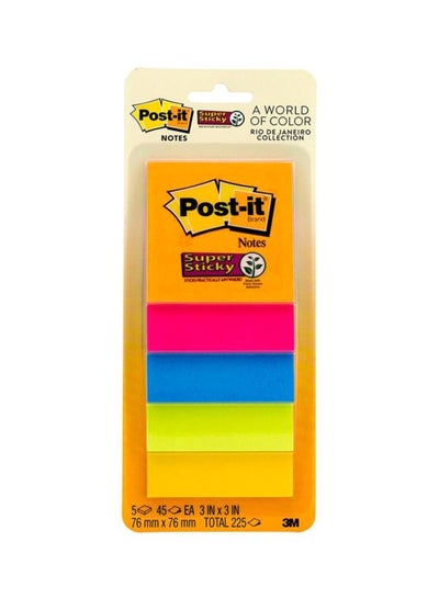 Buy 250-Piece Self Stick Notes Pink/Green/Yellow in Saudi Arabia