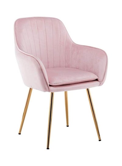 Buy Upholstered Velvet Fabric Dining Chair Pink/Silver 62x48x86cm in UAE