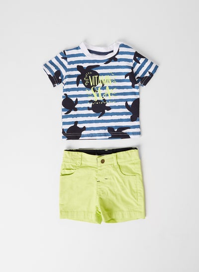 Buy Baby/Kids T-Shirt & Shorts Set (Set of 2) Pistachio in Egypt