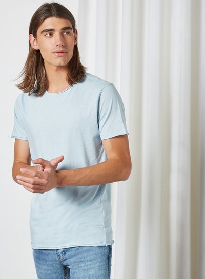 Buy Raw Hem T-Shirt Pale Blue in Saudi Arabia