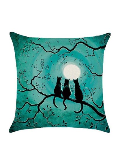 Buy Moon Vibes Printed Cushion Cover Cotton Blend Multicolour 45 x 45cm in UAE