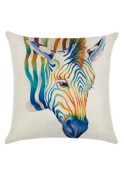 Buy Horse Printed Cushion Cover Cotton Blend Multicolour 45 x 45cm in UAE