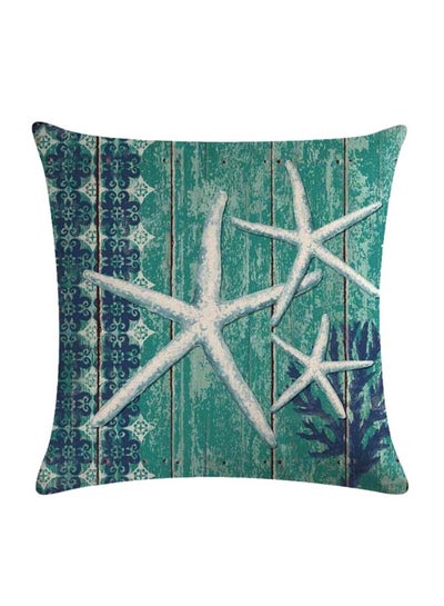 Buy Star Fish Printed Cushion Cover Cotton Blend Multicolour 45 x 45cm in UAE