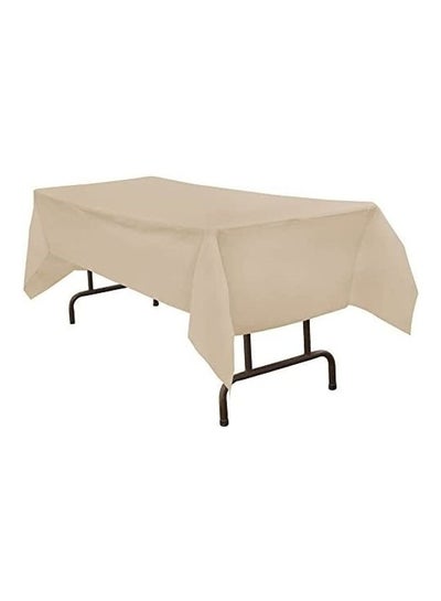 Buy Rectangular Plastic Table Cover Beige 54x108inch in UAE