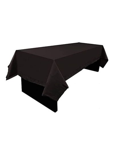Buy Rectangular Paper Table Cover With Plastic Lining Black 54 x 0.1 x 108inch in UAE
