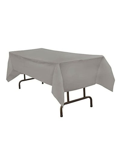 Buy Rectangular Plastic Table Cover Silver 54 x 108inch in UAE