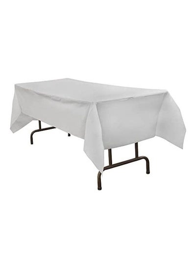 Buy Rectangular Plastic Table Cover White 54 x 0.1 x 108inch in UAE