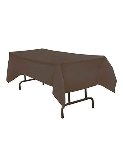 Buy Rectangular Plastic Table Cover Brown 54 x 108inch in UAE
