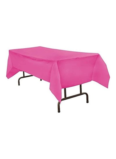 Buy Rectangular Plastic Table Cover Pink 54x108inch in UAE