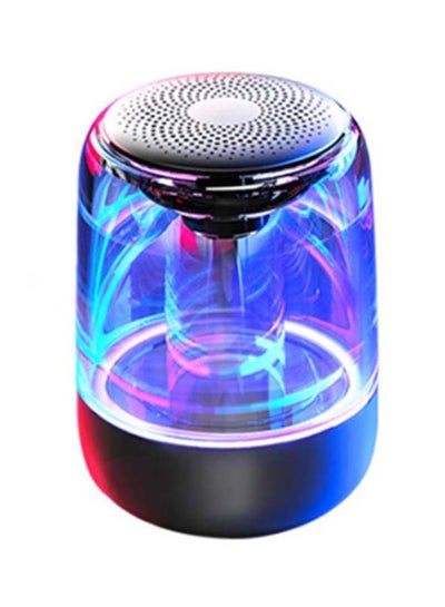 Buy Portable Colorful Lighting Car Crystal Glass Wireless Bluetooth Speaker Silver in Saudi Arabia