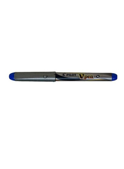 اشتري قلم حبر سائل بخط رفيع بريشة معدنية على شكل حرف V فضي / أزرق في مصر