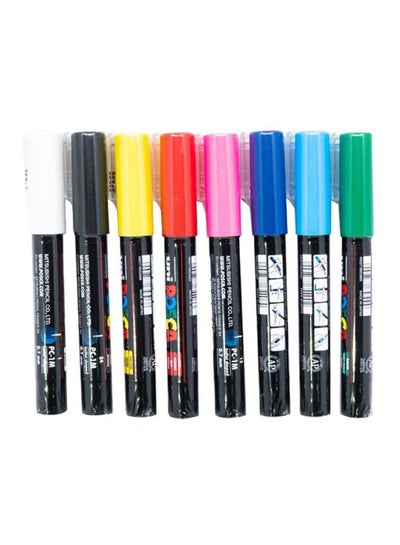 Buy 8-Piece Bullet Shaped Paint Marker Set 0.9-1.3 mm Multicolour in Saudi Arabia