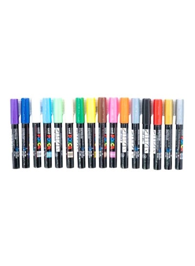 اشتري طقم أقلام ماركر للرسم بسن مدبب مكون من 16 قطع مقاس 0.7 مم متعدد الألوان في السعودية