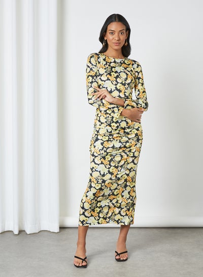 Buy Floral Print Dress Multicolour in Saudi Arabia