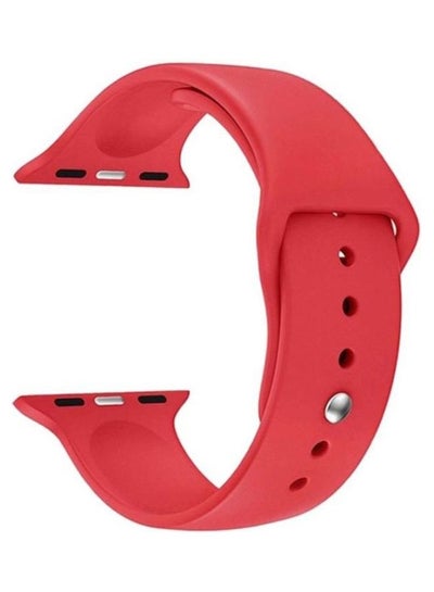 Buy Replacement Strap Watchband For Apple Watch Series 7 45mm / 6 / SE / 5 / 4 44mm / 3 / 2 / 1 42mm Red in UAE