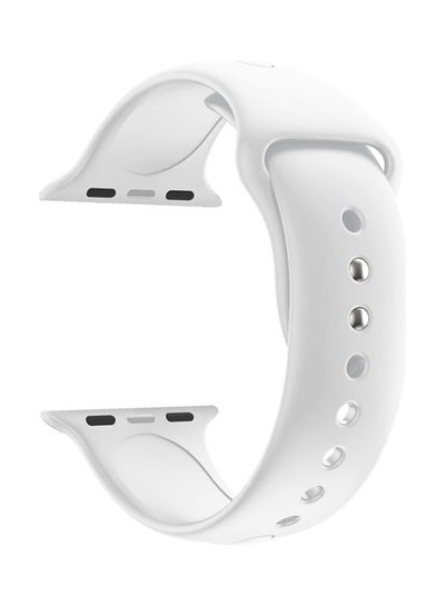 Buy Replacement Strap Watchband For Apple Watch Series 7 45mm / 6 / SE / 5 / 4 44mm / 3 / 2 / 1 42mm White in UAE