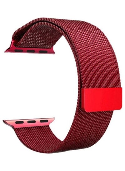 Buy Replacement Strap Watchband For Apple Watch Series 7 45mm / 6 / SE / 5 / 4 44mm / 3 / 2 / 1 42mm Red in UAE