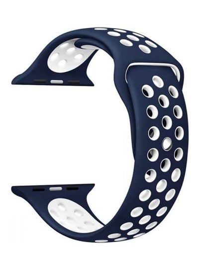 Buy Replacement Strap Watchband For Apple Watch Series 7 45mm / 6 / SE / 5 / 4 44mm / 3 / 2 / 1 42mm Blue/White in UAE