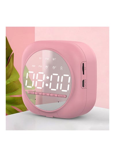 Buy Bluetooth Speaker Alarm Clock Pink in Saudi Arabia