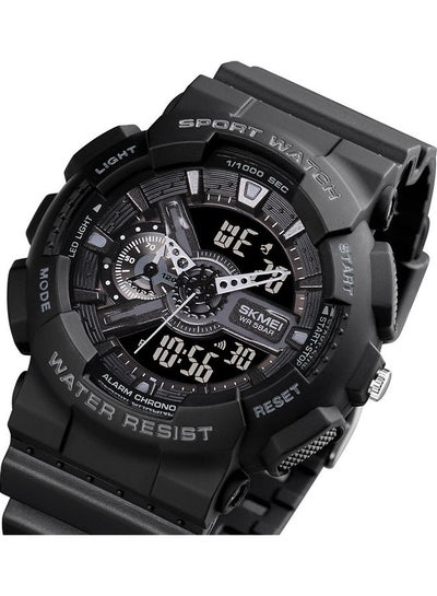 اشتري ساعة يد كوارتز رقمية وإلكترونية مقاس 51 مم - لون أسود للرجال في الامارات