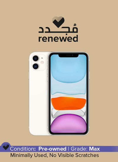Buy Renewed - iPhone 11 With FaceTime White 64GB 4G LTE - International Specs in UAE