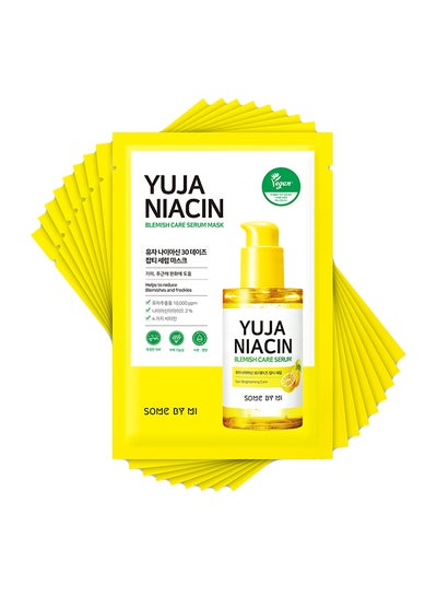 Buy 10-Piece Yuja Niacin 30 Days Blemish Care Serum Mask Yellow 250ml in UAE