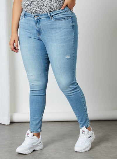 Buy Plus Size Super Slim Jeans Clear Denim in Saudi Arabia