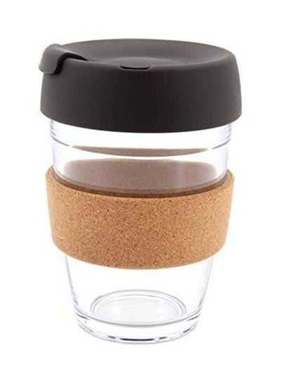 اشتري Travel Mug With Lid Clear/Brown/Black في السعودية