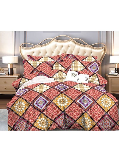 Buy 4-Piece Double Size Comforter Set Fabric Multicolour in UAE
