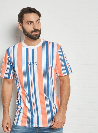 Buy All-Over Stripe T-Shirt Pink/Blue Stripes in Saudi Arabia