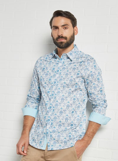 Buy Floral Print Shirt Blue in Egypt