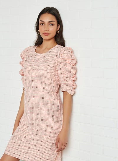 Buy Checked Dress Dusty Rose in Egypt