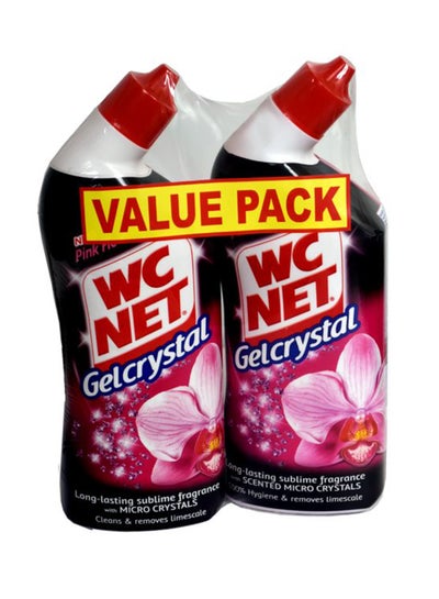 Buy Toilet Cleaner Crystal Gel Pink Flowers 750ml 1 + 1 Free in UAE