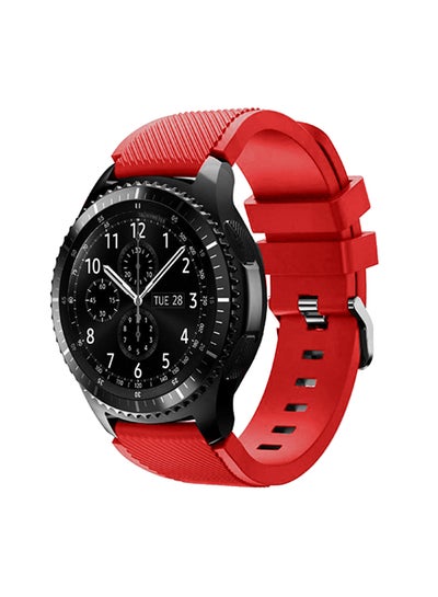 Buy Textured Silicone Replacement Strap For Samsung Gear S3 Red in Saudi Arabia