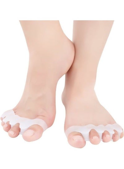 Buy Pack of 2 - Silicone Gel Toe Separators White in UAE