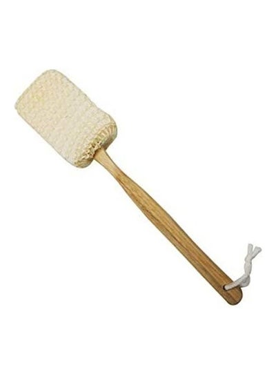 Buy Exfoliating Bath Brush With Handle Beige/Brown 13.5inch in Egypt