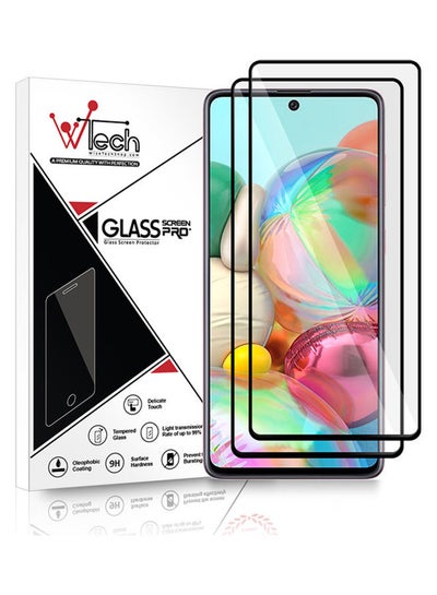 Buy 2-Piece Tempered Glass Screen Protector for Samsung Galaxy A71 5G Black/Clear in Saudi Arabia