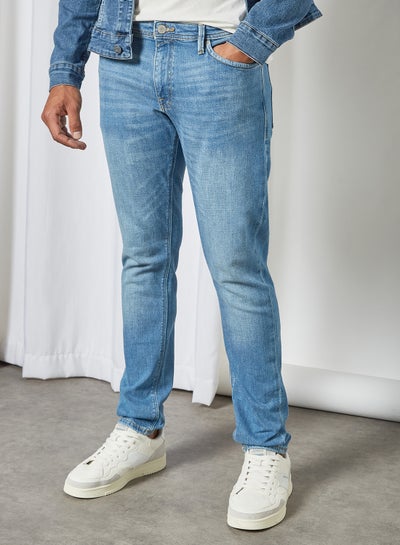 Buy Washed Slim Fit Jeans Blue Denim in Egypt