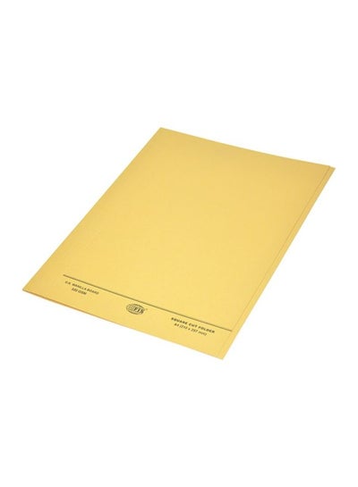 Buy 50-Piece A4 Square Cut Folders Without Fastener Set Yellow in UAE
