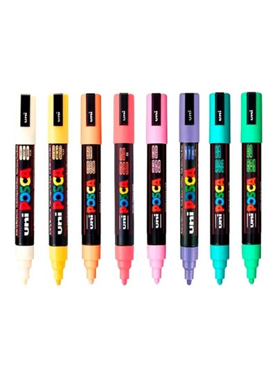 اشتري طقم أقلام ماركر برأس رفيع للغاية مكون من 8 قطع متعدد الألوان في السعودية